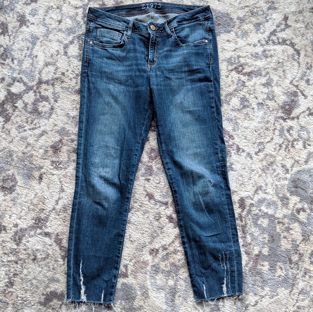 Zara Basic Z1975 denim cropped stretch jean size 8